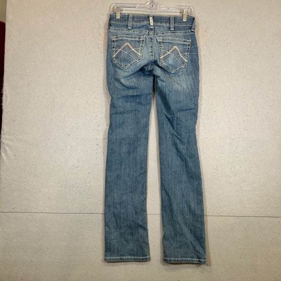 Ariat Denim - Ariat REAL Denim Jeans Womens 25R Straight Leg Mid Rise Cowgirl Western